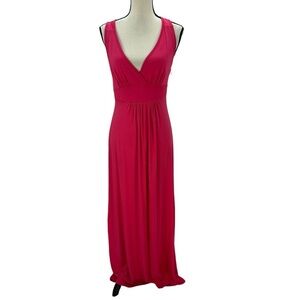 Loveappella Sleeveless V Neck Tank Maxi Dress - Pink - size PM